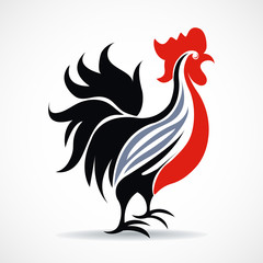 Abstarct rooster Logo template. Vector illustration.