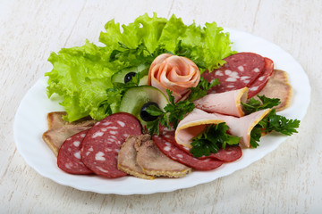 Sausages and meat mix