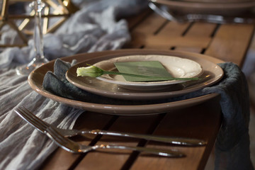 The decor of the festive table. Close-up. © natalysavina