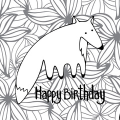 Cute Holiday Card. Monochrome vector Illustration.