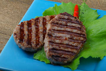 Grilled burget cutlet