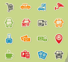 bus station icon set