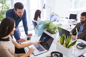 Men and Woman working