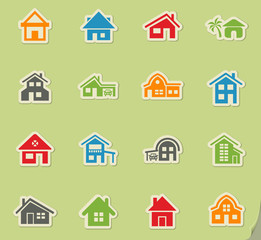 house type icon set