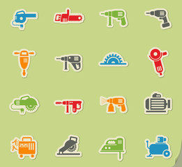 machine tools icon set