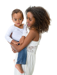 African toddler with mom