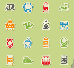 public transport icon set
