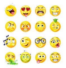 Fototapeta premium Emoji Emoticon Set