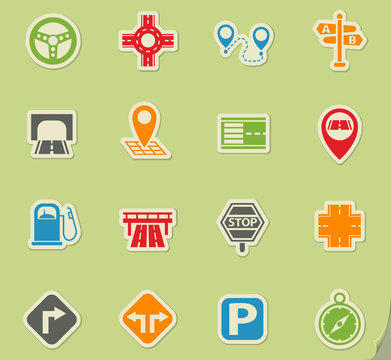 road icon set