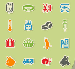 veterinary clinic icon set