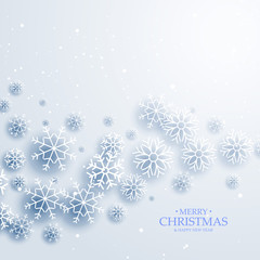 Naklejka na ściany i meble elegant white background with flowing snowflakes. Merry christma