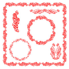 The Chinese traditional paper-cut art floral ornament