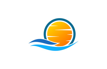 beach sunset logo