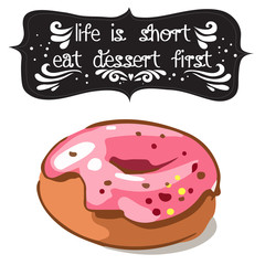 Hand drawn poster with a sweet dessert