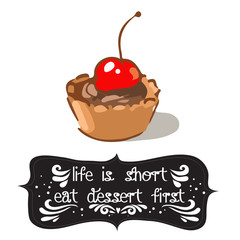 Hand drawn poster with a sweet dessert