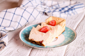 Delicious cottage cheese souffle with raisins/Cottage cheese sou