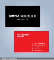 Modern creative and clean business card Design template. Black and Red template