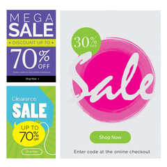 Modern Sale Banner Set, Suitable For Call To Action Button, Advertisement, E-newsletter, Web Banners, Posters and Social Media Promotions
