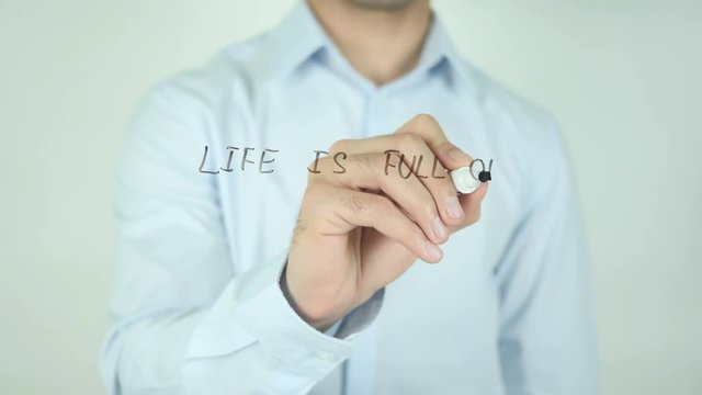 Life is full of Possibilities&nbsp;, Man Writing on Screen