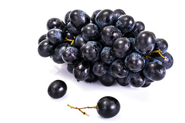 Juicy Ripe Grapes on White Background