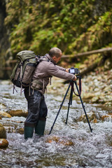 Professional nature photographer in the gorge