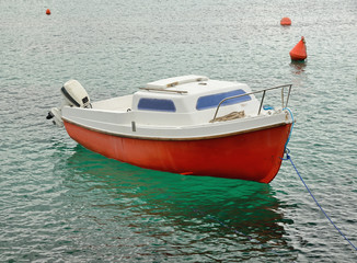 Boat with an outboard motor