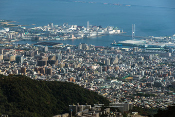 六甲山から見下ろす神戸の街