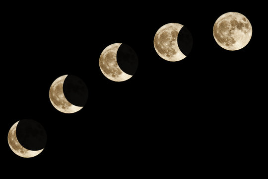 Vollmond und Mondphase im Nachthimmel
