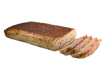 Chleb żytni razowy duża blacha krojony - obrazy, fototapety, plakaty