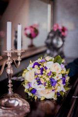 Naklejka na ściany i meble Beautiful bridal bouquet of flowers