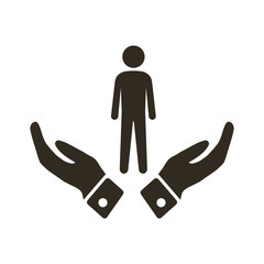 Human, man protect, insurance icon vector