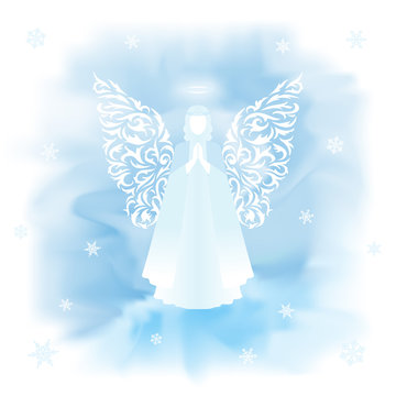Christmas Angel with ornamental wings