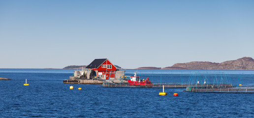 Norwegian fish farm for salmon growing