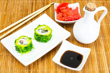 Sushi Roll with Chukoy, Salmon and Cheese