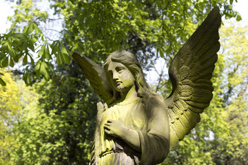 The Angel from the mystery old Prague Cemetery, Czech Republic
