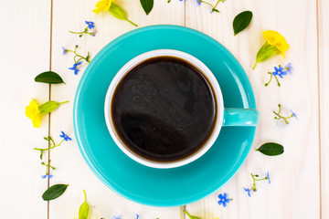 Cup of Coffee with Flowers