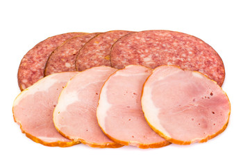 Barbados Sausage, Ham on a White Background