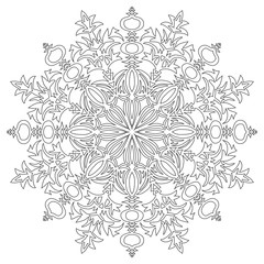 Snowflake on a white background. Vector illustration
