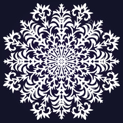 Snowflake on a dark background. Vector illustration
