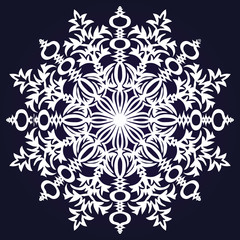 Snowflake on a dark background. Vector illustration
