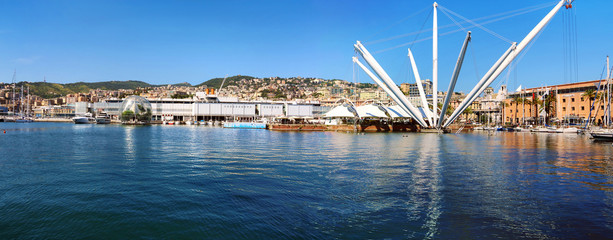 Panorama du port de Gênes - obrazy, fototapety, plakaty
