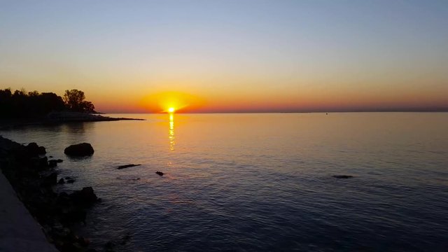 Sunrise on Malaga beach Spain - 4K