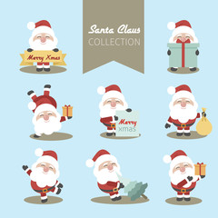 Santa Clauses vector set for christmas
