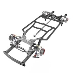 Car Chassis on white. 3D illustration