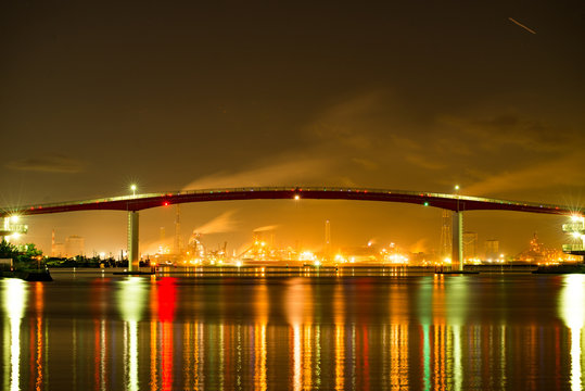 木更津・中の島大橋の夜景