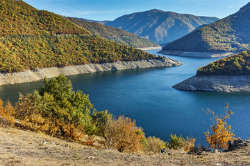 Obraz na płótnie Canvas Autumn landscape of Meander of Vacha (Antonivanovtsy) Reservoir, Rhodopes Mountain, Bulgaria