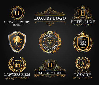 Great Luxury Set, Royal and Elegant Logo Vector Design