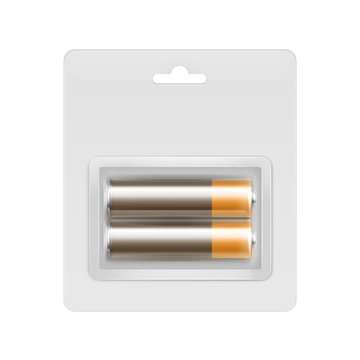 Brown Golden Glossy Alkaline AA Batteries in Transparent Blister Packed