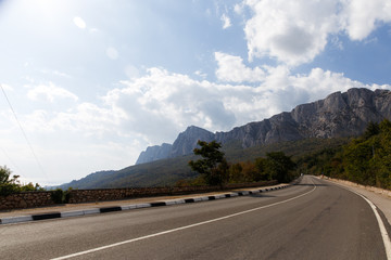 Asphalt road background of mountain