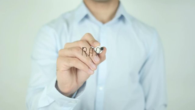 Rape, Man Writing on Screen